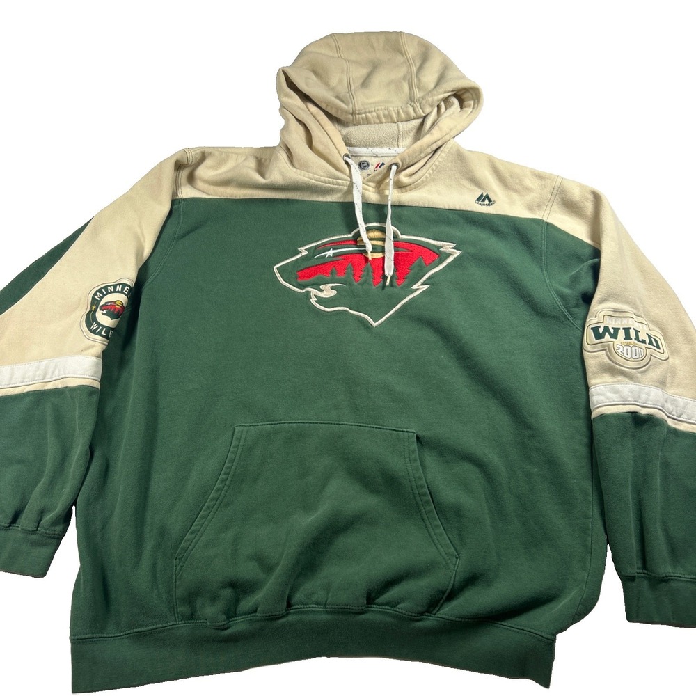 Majestic Minnesota Wild Lacer Hockey Jersey Hoodie Mens XL NHL Retro Vtg